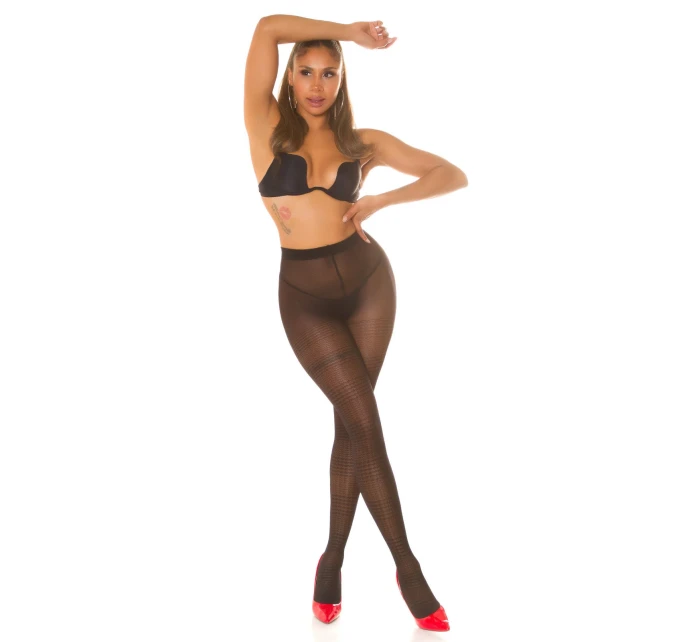 Dámské sexy punčochové kalhoty se vzorem černé - Koucla