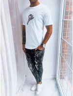 Bílé pánské tričko s potiskem od model 21969427 - Dstreet