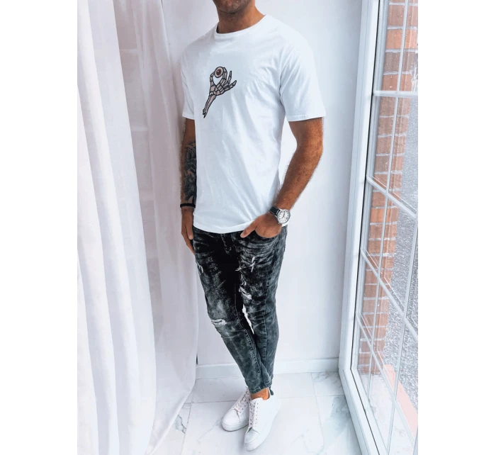 Bílé pánské tričko s potiskem od model 21969427 - Dstreet