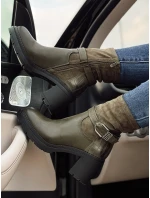 Dámské boty na podpatku zelené Dstreet model 21981421 - FashionStreet