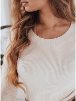 Dámský žebrovaný svetr ecru Dstreet model 21990954 - FashionStreet