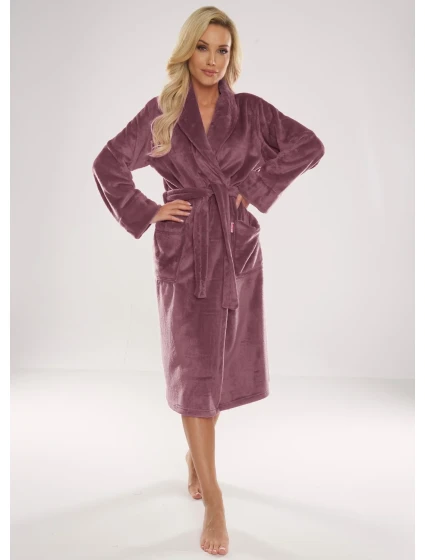 Dlouhý dámský župan s límcem model 16477876 Abigail - De Lafense