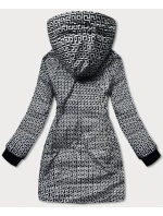 Čierna obojstranná dámska metalická bunda (b8070-1)