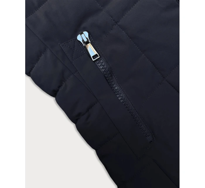 Tmavě modrá prošívaná dámská zimní bunda model 21247029 - J.STYLE