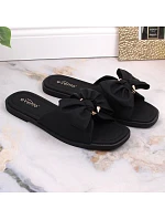 Dámské ploché žabky s mašlí černé eVento model 22096558