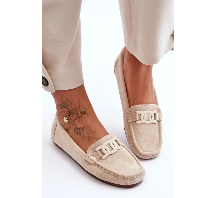 Dámské módní semišové mokasíny Bežové model 21625619 - Boto Dámské módní semišové mokasíny Bežové model 21625619 - Boto