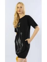 Dámske domáce šaty s krátkym rukávom Žirafy