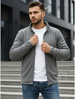 Pánska svetlosivá mikina na zips FashionStreet BX4773