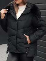 Kurtka damska zimowa FIXMIX pikowana z kapturem czarna FashionStreet TY4672