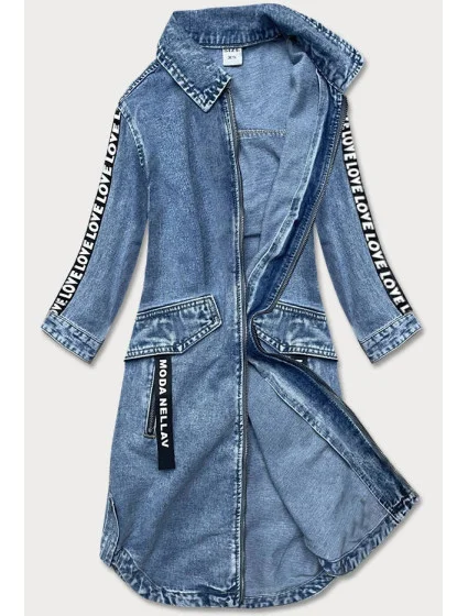 Světle modrá volná dámská džínová přes oblečení model 16994046 - P.O.P. SEVEN