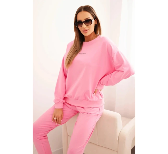 Dámska bavlnená súprava s potlačou Minimal light pink