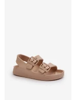 Dětské lehké žabky s přezkami BIG STAR model 21651519 béžové - Big Star Shoes Dětské lehké žabky s přezkami BIG STAR model 21651519 béžové - Big Star Shoes