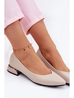 Baleríny Vinceza Béžové na nízkém podpatku