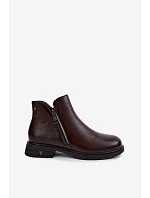 Dámské kožené zimní boty model 22556889 hnědé - VINCEZA Dámské kožené zimní boty model 22556889 hnědé - VINCEZA
