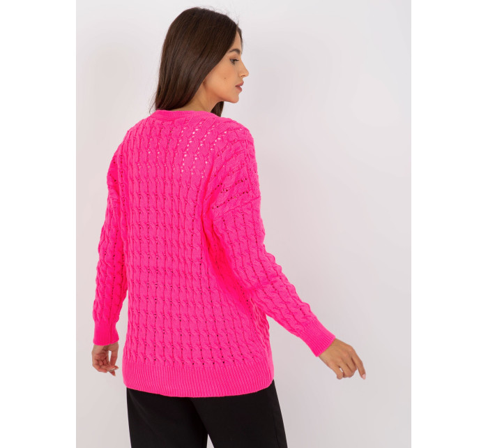 Dámsky sveter LC SW 8036 fluo ružový