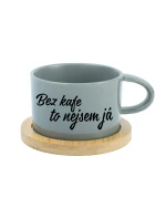 BEZ KÁVY TO NIE SOM JA - sivý hrnček makrónka 200 ml