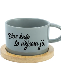 BEZ KAFE TO NEJSEM JÁ - šedý hrníček makronka 200 ml