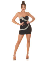 Sexy KouCla Bandeau mini dress with glitter stones