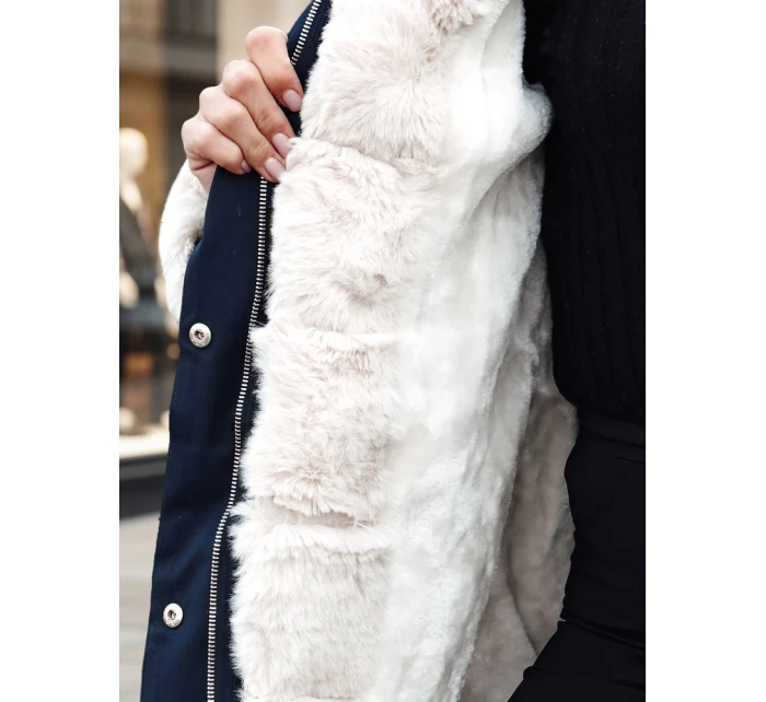 Dámská zimní bunda navy blue Dstreet model 21982597 - FashionStreet Dámská zimní bunda navy blue Dstreet model 21982597 - FashionStreet