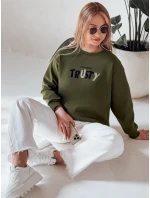 Dámská oversize mikina s výšivkou zelená Dstreet model 21988061 - FashionStreet