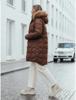 Dámska zimná bunda VIRELIA prešívaná s kapucňou hnedá FashionStreet TY4936
