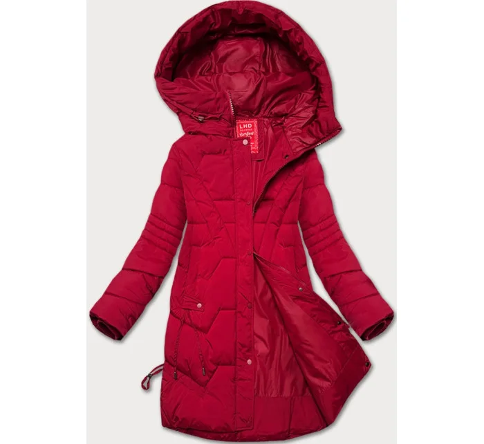 kurtka damska z kapturem bordowa model 20596716 - LHD