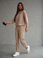 Blúzka a nohavice so stojačikom béžová (82162)