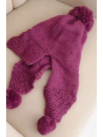 Dámská zimní čepice s vlnou s kšiltem a  tmavě fialová model 21783033 - K-Fashion