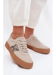 Dámské tenisky s vložkami z kůže Big Star šedé model 22040018 - Big Star Shoes