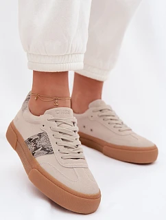 Dámské tenisky s vložkami z hadí kůže Big Star TT274299 šedé