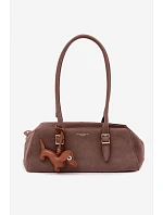 Kabelka z imitace semiše s přívěskem Tmavě béžová model 22111594 - Flora&Co