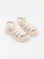 Pohodlné hnedé dámske sandále na platforme