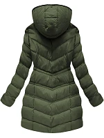 Dámska prešívaná zimná bunda s kapucňou khaki (w749-1) Dámska prešívaná zimná bunda s kapucňou khaki (w749-1)