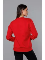 Červená dámska tepláková mikina so sťahovacími lemami (W01-18)