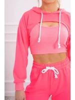 Bavlnená 3dielna sada ružová neónová