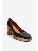 Kožené Lodičky  Černé model 21636004 - Laura Messi