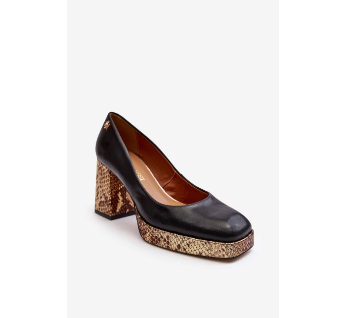 Kožené Lodičky  Černé model 21636004 - Laura Messi