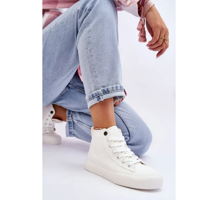 Dámské vysoké tenisky Big Star Fabric LL274445 Bílé