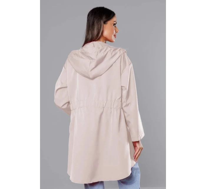 Světle béžový tenký asymetrický dámský přehoz přes oblečení model 18001589 - S'WEST Světle béžový tenký asymetrický dámský přehoz přes oblečení model 18001589 - S'WEST