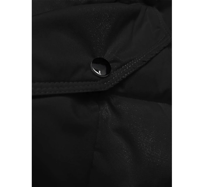 Dámska čierna páperová zimná bunda (2M-007)