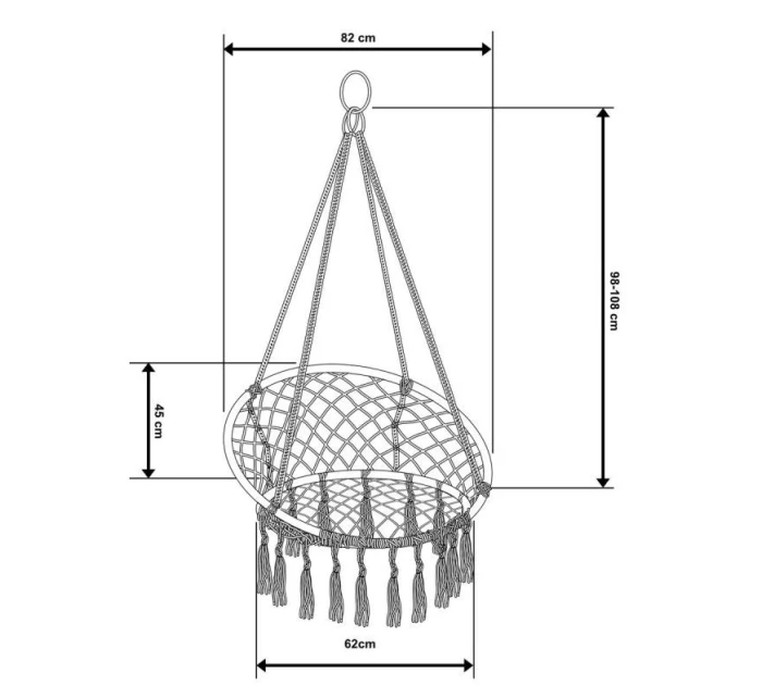 Závesná sedačka DRAGON HAMMOCK 80x60 cm tmavosivá