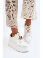 Dámské kožené tenisky model 21647474 bílé - CheBello
