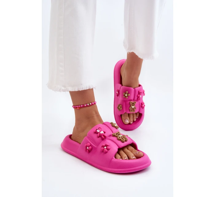 Dámské pěnové pantofle s ozdobami fuchsie model 21648929 - Boto Dámské pěnové pantofle s ozdobami fuchsie model 21648929 - Boto