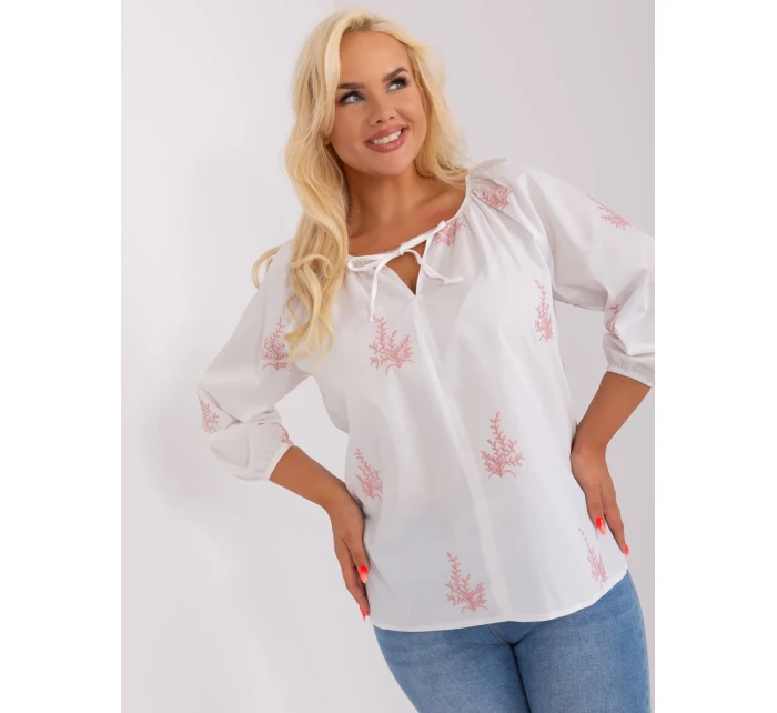 Bluzka LK BZ  biało różowy model 18837792 - FPrice