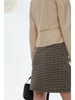 Elegantná kožená bunda JAC0400 beige - Monnari