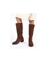 Dámské kozačky model 21066318 Tmavě hnědá - SERGIO LEONE Dámské kozačky model 21066318 Tmavě hnědá - SERGIO LEONE