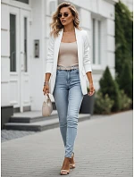 Żakiet damski klasyczny z rękawem ecru model 22203547 - FashionStreet Żakiet damski klasyczny z rękawem ecru model 22203547 - FashionStreet