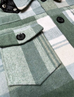 Zelená dámska károvaná košeľová bunda (AG3-1813)