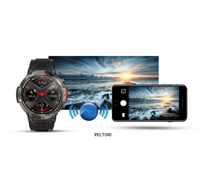 VELTORI VT140-1 Smartwatch Čierny silikónový remienok VELTORI VT140-1 Smartwatch Čierny silikónový remienok