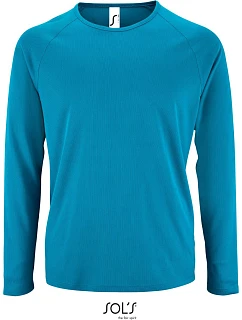 SOL'S Sporty LSL Men Pánske športové tričko s dlhým rukávom 25.2071 aqua